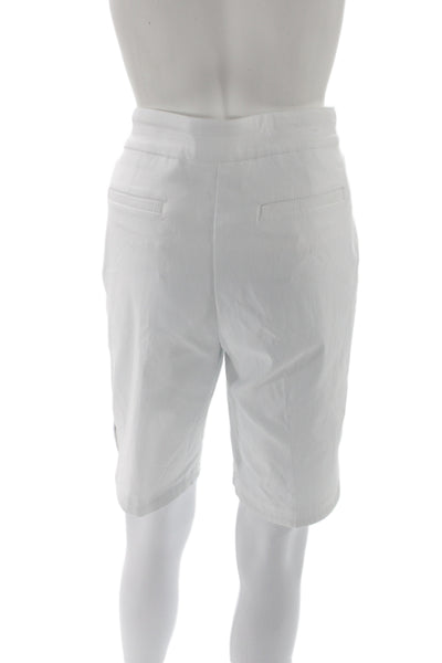 Tribal Women Bermuda Shorts White 76% Rayon Pull On Size 14