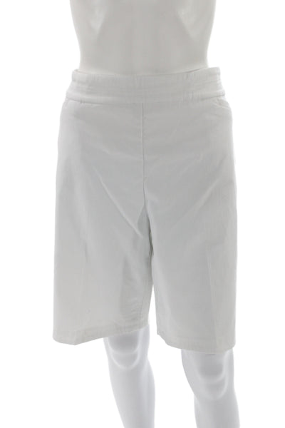 Tribal Women Bermuda Shorts White Rayon Pull On Plus Size 18