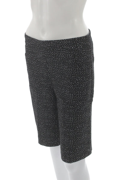 Renuar Women Bermuda Shorts Black Polka Dot Pull On 78% Rayon Size 6