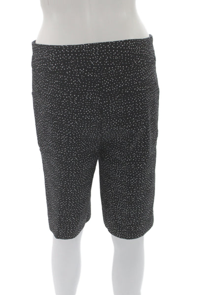 Renuar Women Bermuda Shorts Black Polka Dot Pull On 78% Rayon Size 6