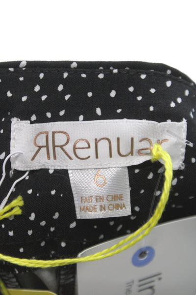 Renuar Women Bermuda Shorts Black Polka Dot Pull On 78% Rayon Size 6