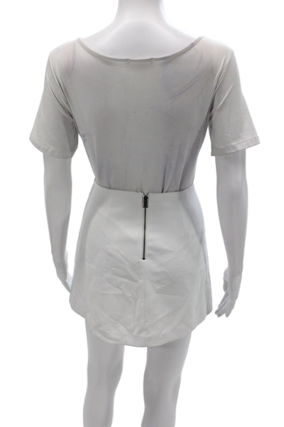 Alice + Olivia Women Mini Skort White Polyester Short Zip Size 2