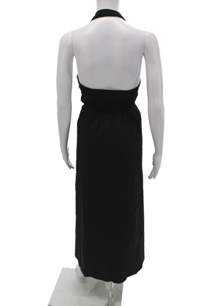 Nicole Miller Women Maxi Dress Halter Sleeveless Black Full Length Size M