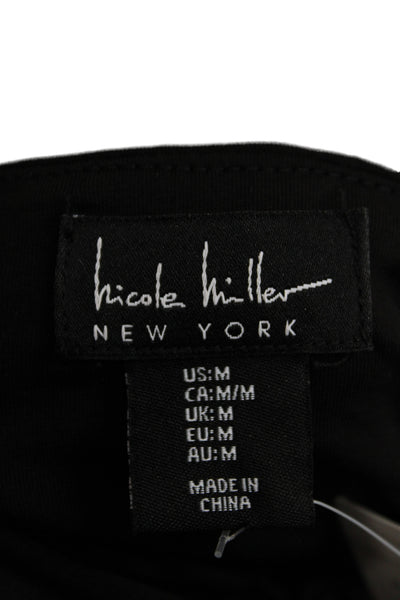 Nicole Miller Women Maxi Dress Halter Sleeveless Black Full Length Size M