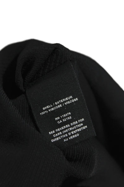 Helmut Lang Womens Sleeveless Collared Black Viscose Tunic Button Up Size L