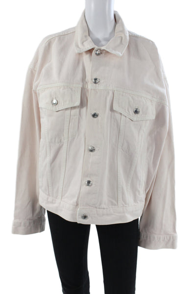 Alexander Wang Womens Beige Cotton Basic Jacket Long Sleeve Button Size L