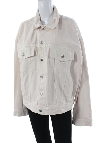 Alexander Wang Womens Beige Cotton Basic Jacket Long Sleeve Button Size L