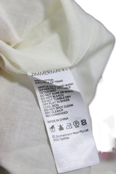 Zimmermann Women Maxi Floral Cotton Square Neck Midcalf Dress Size 4