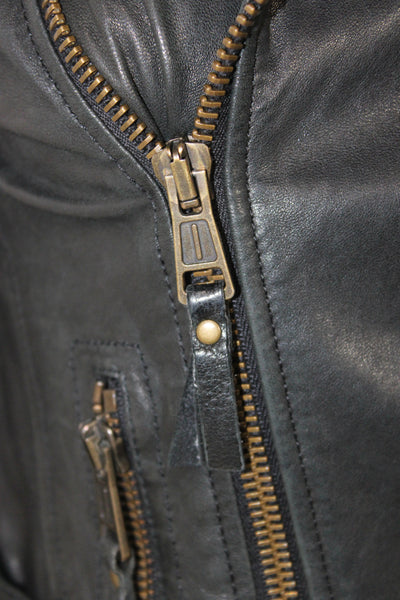 Balenciaga Women Biker Lambskin Jacket Black Zip Size 38