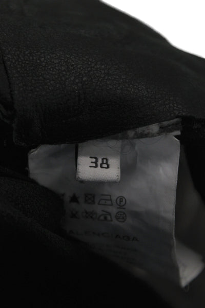 Balenciaga Women Biker Lambskin Jacket Black Zip Size 38