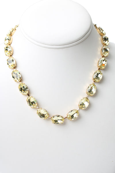 Theia Womens Gold Tone Yellow Crystal Aria Colorbomb Necklace 17"