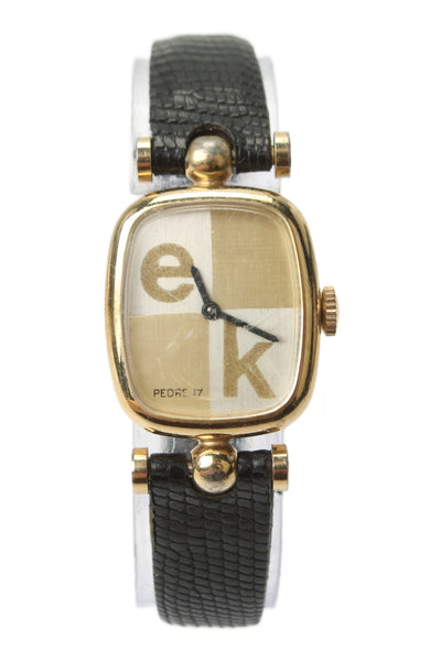 Pedre Womens Vintage Gold Tone Stainless Steel EK Dial Quartz Watch 21.5mm