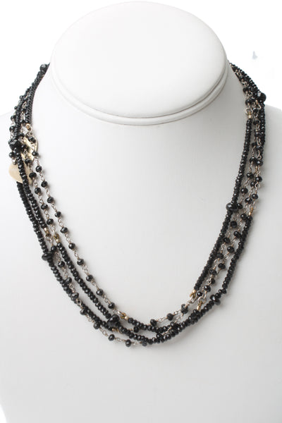 Designer Womens 925 Silver Onyx Bead Station Necklace 70" 29.6g