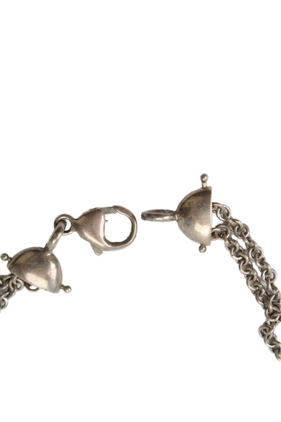 Movado Womens Sterling Silver Interlocking Circle Bracelet 7" 10.5g