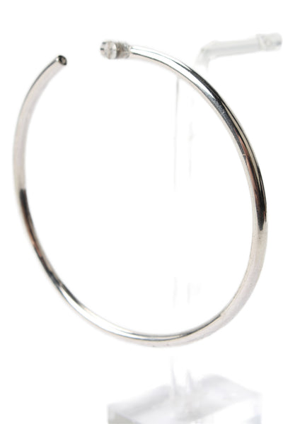 Jennifer Fisher Womens Silver Tone + 14K Posts Tube Hoops 3"