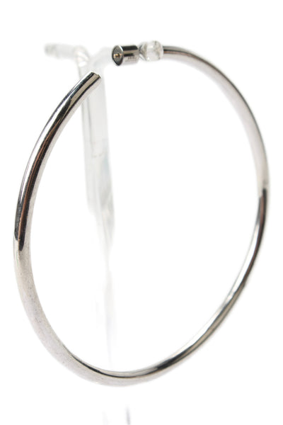 Jennifer Fisher Womens Silver Tone + 14K Posts Tube Hoops 3"