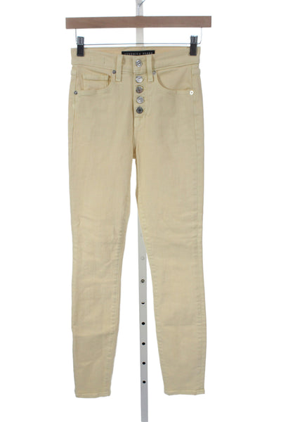 Veronica Beard Women Skinny Jeans Yellow High Rise Cotton Inseam 26 Size 24