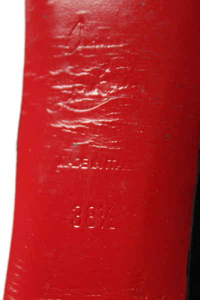 Christian Louboutin Womens Button Thigh High Stiletto Boots Black Size EUR 38.5
