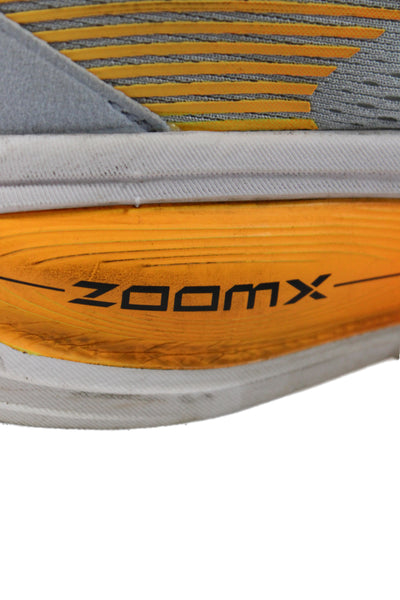 Nike Mens Mesh Zoom X Running Sneakers Gray Orange Yellow Size 9.5