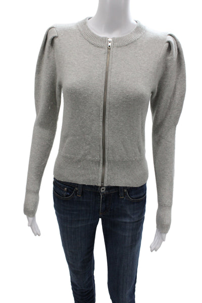 Isabel Marant Etoile Womens Cardigan Gray Cotton Round Neck Long Sleeve Size 34