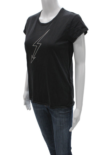 Givenchy Women Black Jersey T-Shirt Crew Neck Short Sleeve Size XS