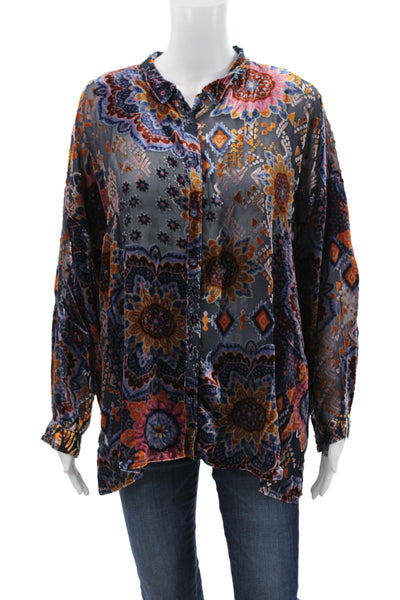 Johnny Was Women Bohemian Floral Tunic Long Sleeve Multicolor Size 2XL
