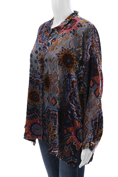 Johnny Was Women Bohemian Floral Tunic Long Sleeve Multicolor Size 2XL