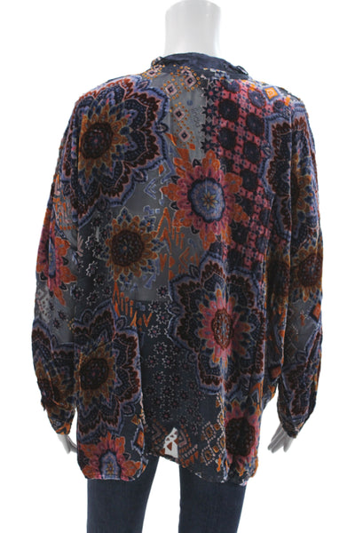 Johnny Was Women Bohemian Floral Tunic Long Sleeve Multicolor Size 2XL