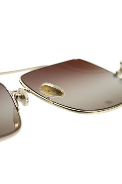 Chloe Womens Eyewear Aly Style Gradient Sunglasses Gold