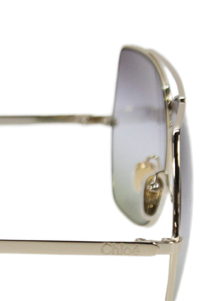 Chloe Womens Aly Pilot Metal Frame Gradient Lenses Sunglasses Gold