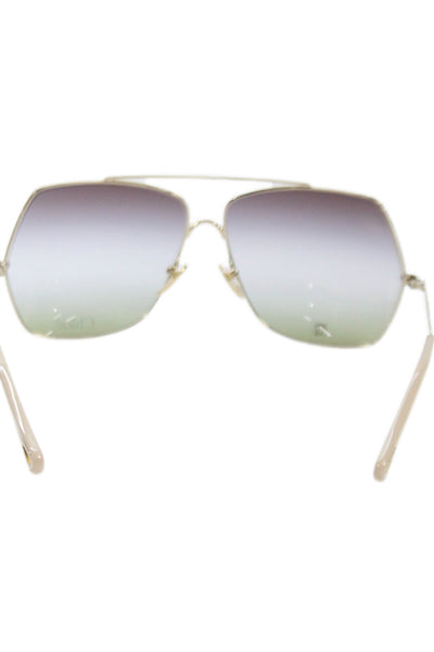 Chloe Womens Aly Pilot Metal Frame Gradient Lenses Sunglasses Gold