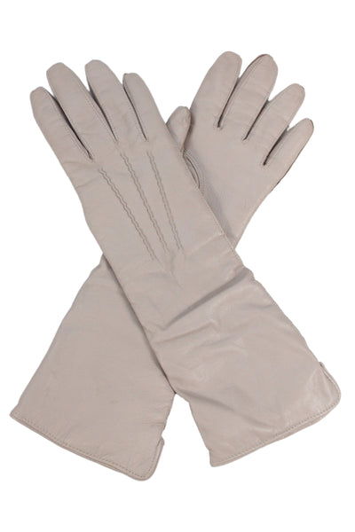 Barneys New York Womens Leather Driving Gloves Beige Size 6.5