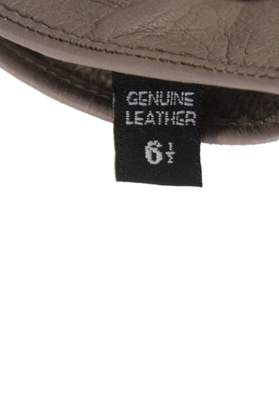 Barneys New York Womens Leather Driving Gloves Beige Size 6.5