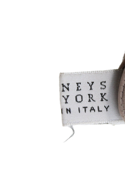 Barneys New York Womens Leather Driving Gloves Beige Size 6.5