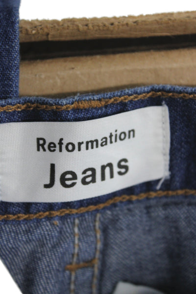 Reformation Womens Straight Mid-Rise Blue Jeans Size 25