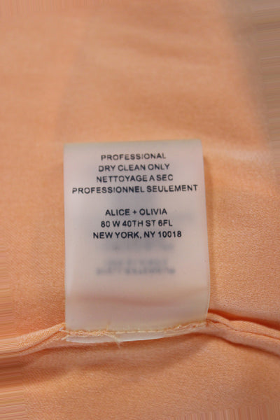 Alice + Olivia Women Camisole Silk Orange Scoop Neck Sleeveless Solid Size S