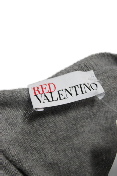RED Valentino Women Pullover Sweater Gray Virgin Wool Size S