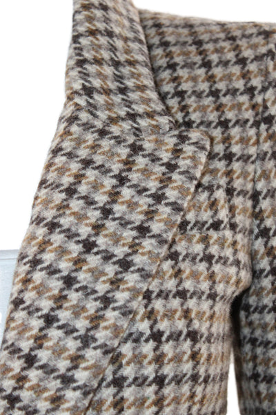 Etoile Isabel Marant Womens Houndstooth Print Blazer Brown Size EUR 34
