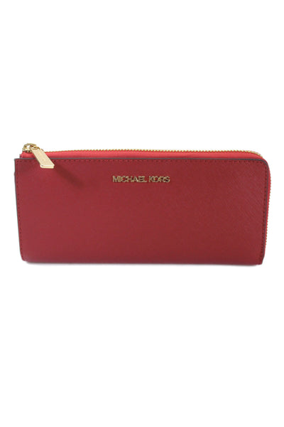 Michael Michael Kors Womens Zip Jet Set Travel Wallet Red Chili