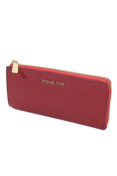 Michael Michael Kors Womens Zip Jet Set Travel Wallet Red Chili