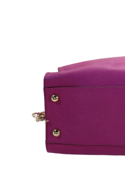Michael Michael Kors Womens Leather Lock Key Detail Satchel Handbag Pink