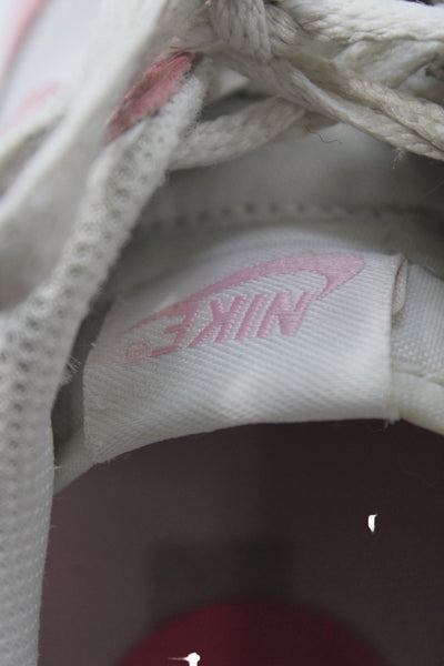 Nike Girls Leather Dunk Low Top Running Sneakers Pink White Size 2.5Y