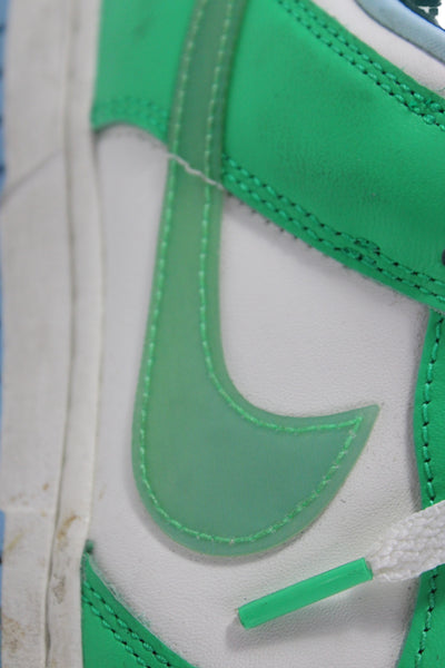 Nike Mens Leather Dunk Low Green Shock Sneakers Green White Size 7