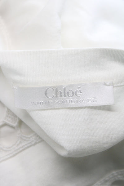 Chloe Women Basic Striped Cotton Crew Neck Short Sleeve T-Shirt Size XS