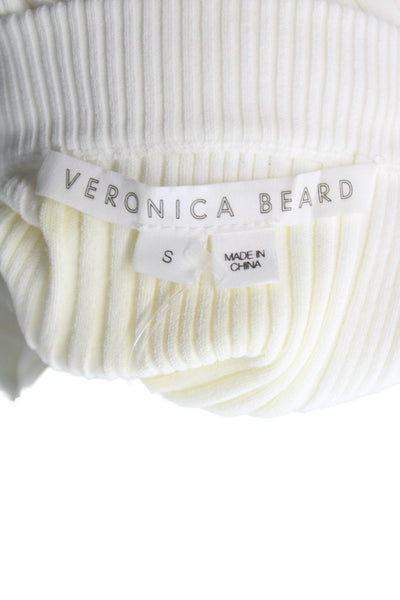 Veronica Beard Women Ivory Mock Neck Sleeveless Pullover Sweater Size S