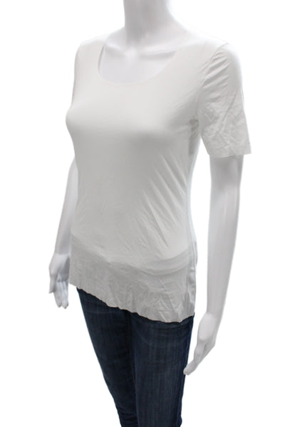 Wolford Womens Basic T-Shirt White Scoop Neck Short Sleeve Size S