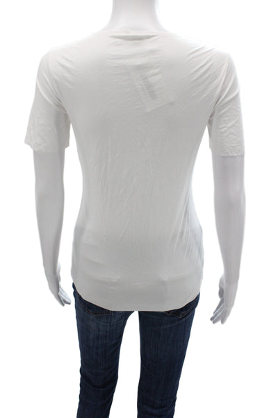 Wolford Womens Basic T-Shirt White Scoop Neck Short Sleeve Size S