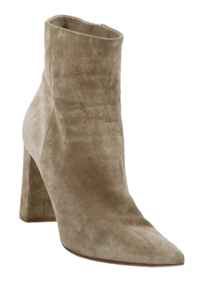 Gianvito Rossi Womens Pointed Toe Block Heels Sock Boots Beige Size EUR 38.5