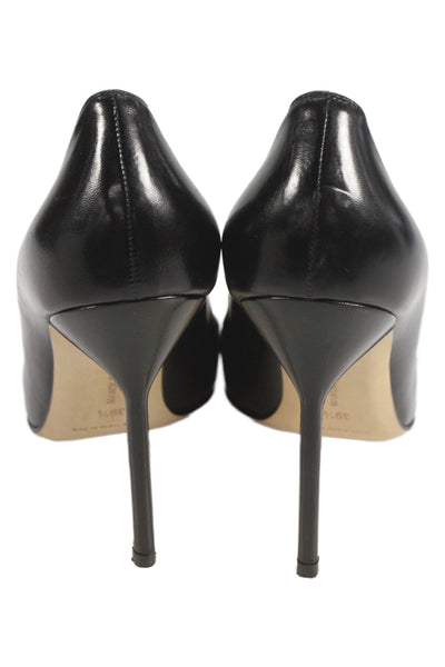 Manolo Blahnik Womens Leather Pointed Toe Heel Pumps Black Size 39.5 9.5