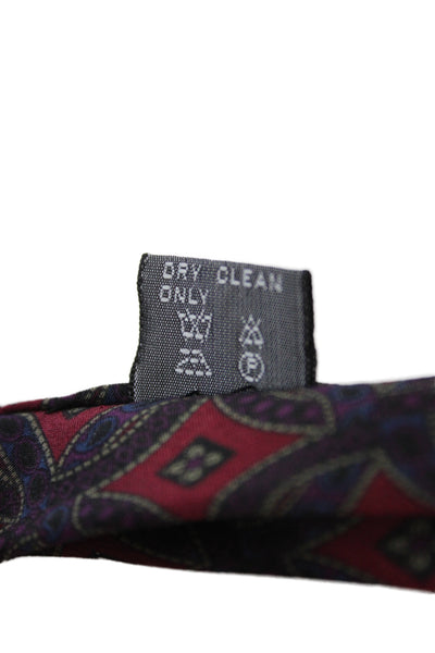 Barneys New York Silk Geometric Print Classic Shirt Tie Red Blue 56in.